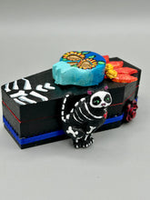 Load image into Gallery viewer, Dead Of The Dead Cat Polymer Clay Art Magnet, Hand Crafted Mini Cat Magnet, Halloween Art