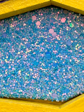 Load image into Gallery viewer, Coffin shaped box features a Day of the Dead kitty cat wearing a cute witchy hat while standing next to her witchy broom and a flying bat friend. The inside of the coffin is adorned with a witchy crescent moon, Jack-O-Lantern and a cute bat. This captivating coffin box makes an eye-catching, bewitching and whimsical Halloween-themed art piece that adds a one-of-a-kind Halloween touch to any home or office. L: 4 7/8"; W: 3"; H: 1 1/2"