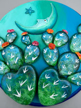 Load image into Gallery viewer, Cactus And Smiling Crescent Moon Wall Art Decor | Southwest Inspired Artwork