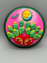 Load image into Gallery viewer, Moon And Sun With Cactus And Tiny Bat Wall Art Decor | Southwest Inspired Artwork