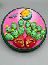 Load image into Gallery viewer, Moon And Sun With Cactus And Tiny Bat Wall Art Decor | Southwest Inspired Artwork