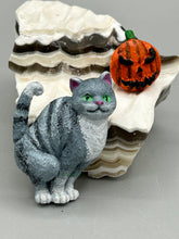 Load image into Gallery viewer, Cat And Pumpkin Polymer Clay Art Magnets, Hand Crafted Mini Cat And Pumpkin