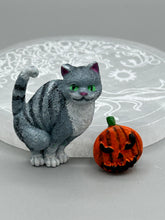 Load image into Gallery viewer, Cat And Pumpkin Polymer Clay Art Magnets, Hand Crafted Mini Cat And Pumpkin