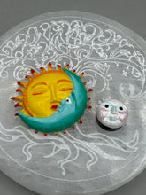 Load image into Gallery viewer, Nature lovers dream, these hand-crafted sun and moon magnet art is perfect for adding a traditional Mexican folk art touch to any home decoration on refrigerators, lockers, cubicles or toolboxes. Hand sculpted design features an eye-catching, highly detailed sun and moon motifs.