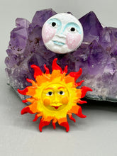 Load image into Gallery viewer, Starry Night Mini Sol Y Luna Clay Art Magnets, Mexican Folk Art Magnets