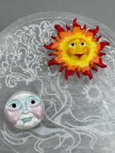 Load image into Gallery viewer, Starry Night Mini Sol Y Luna Clay Art Magnets, Mexican Folk Art Magnets
