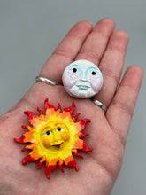 Load image into Gallery viewer, Starry Night Mini Sol Y Luna Clay Art Magnets, Mexican Folk Art Magnets