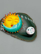 Load image into Gallery viewer, Nature lovers dream, these hand-crafted sun and moon magnet art is perfect for adding a traditional Mexican folk art touch to any home decoration on refrigerators, lockers, cubicles or toolboxes. Hand sculpted design features an eye-catching, highly detailed sun and moon motifs.