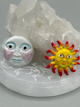 Load image into Gallery viewer, Nature lovers dream, these hand-crafted sun and moon magnet art is perfect for adding a traditional Mexican folk art touch to any home decoration on refrigerators, lockers, cubicles or toolboxes. Hand sculpted design features an eye-catching, highly detailed sun and moon motifs.