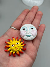 Load image into Gallery viewer, Nature lovers dream, these hand-crafted sun and moon magnet art is perfect for adding a traditional Mexican folk art touch to any home decoration on refrigerators, lockers, cubicles or toolboxes. Hand sculpted design features an eye-catching, highly detailed sun and moon motifs.