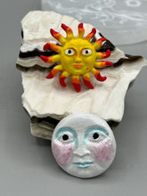 Load image into Gallery viewer, Nature lovers dream, these hand-crafted sun and moon magnet art is perfect for adding a traditional Mexican folk art touch to any home decoration on refrigerators, lockers, cubicles or toolboxes. Hand sculpted design features an eye-catching, highly detailed sun and moon motifs.