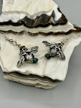 Load image into Gallery viewer, Honey Bee Pendant With Teal, Gold, And Turquoise Beaded Necklace, Summer Hippie Nature Lovers