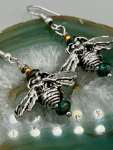 Load image into Gallery viewer, Honey Bee Pendant With Teal, Gold, And Turquoise Beaded Necklace, Summer Hippie Nature Lovers