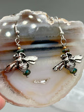 Load image into Gallery viewer, Honey Bee Pendant With Teal, Gold, And Turquoise Beaded Necklace, Summer Hippie Nature Lovers
