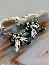 Load image into Gallery viewer, Honey Bee Pendant With Teal, Gold, And Turquoise Beaded Necklace, Summer Hippie Nature Lovers