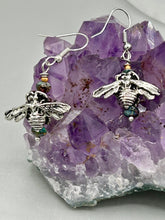 Load image into Gallery viewer, Honey Bee Pendant With Teal, Gold, And Turquoise Beaded Necklace, Summer Hippie Nature Lovers