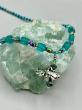 Load image into Gallery viewer, Honey Bee Pendant With Teal, Gold, And Turquoise Beaded Necklace, Summer Hippie Nature Lovers