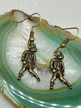 Load image into Gallery viewer, The Halloween-inspired Zombie Charm Antique Brass Earrings are crafted from Tierracast lead-free pewter and are the perfect complement to any look. Boasting fun spooky charms, these living dead earrings are a great way to celebrate the spooky season all year round. Measurements: 1 ” in length