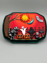 Load image into Gallery viewer, Day Of The Dead Wall Art Decor | Black Cats In A Cemetery, Jack-O-Lantern, Bats and Ghost Artwork