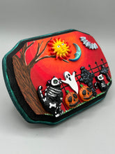 Load image into Gallery viewer, Day Of The Dead Wall Art Decor | Black Cats In A Cemetery, Jack-O-Lantern, Bats and Ghost Artwork