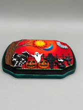 Load image into Gallery viewer, Day Of The Dead Wall Art Decor | Black Cats In A Cemetery, Jack-O-Lantern, Bats and Ghost Artwork