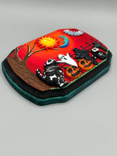 Load image into Gallery viewer, Day Of The Dead Wall Art Decor | Black Cats In A Cemetery, Jack-O-Lantern, Bats and Ghost Artwork