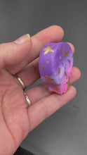 Load and play video in Gallery viewer, Dia De Los Muertos Calavera Magnet, Day of the Dead Hand Painted Clay Art Mini Skull Magnet, Nature Inspired Small Celestial & Moon Witchy Art