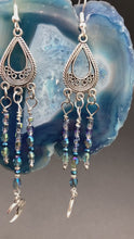Load and play video in Gallery viewer, Chandelier Earrings Dangling Smiling Crescent Moons, Whimsical Fairy Celestial Starry Night Jewelry, Witchy Luna Lovers, Boho Shabby Chic