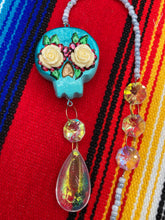 Load image into Gallery viewer, Nature Inspired Day of the Dead Mini Skull Suncatcher, Nature Inspired Skull Clay Art Home Decor