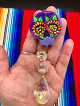 Load image into Gallery viewer, Nature Inspired Day of the Dead Mini Skull Suncatcher, Nature Inspired Skull Clay Art Home Decor