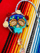 Load image into Gallery viewer, Frida Kahlo Inspired Day of the Dead Mini Skull Suncatcher, Nature Inspired Floral Skull Clay Art Home Decor, Mini Calavera