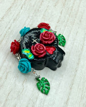 Load image into Gallery viewer, Day Of The Dead Skull Magnet, Dia De Los Muertos Calavera, Frida Khalo Inspired Skull Art