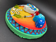 Load image into Gallery viewer, Day of the Dead Wall Art Decor, Frida Khalo Inspired Floral Skull Clay Art Home Decor