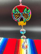 Load image into Gallery viewer, Nature Inspired Day of the Dead Mini Skull Suncatcher, Nature Inspired Skull Clay Art Home Decor