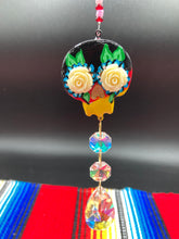 Load image into Gallery viewer, Nature Inspired Day of the Dead Mini Skull Suncatcher, Nature Inspired Skull Clay Art Home Decor