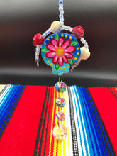 Load image into Gallery viewer, Frida Kahlo Inspired Day of the Dead Mini Skull Suncatcher, Nature Inspired Floral Skull Clay Art Home Decor, Mini Calavera