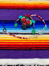 Load image into Gallery viewer, Frida Kahlo Inspired Day of the Dead Mini Skull Suncatcher, Nature Inspired Floral Skull Clay Art Home Decor