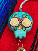 Load image into Gallery viewer, Nature Inspired Day of the Dead Mini Skull Suncatcher, Nature Inspired Skull Clay Art Home Decor