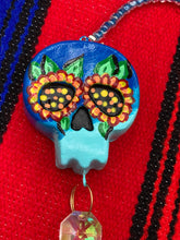 Load image into Gallery viewer, Nature Inspired Day of the Dead Mini Skull Suncatcher, Nature Inspired Skull Clay Art Home Decor