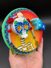 Load image into Gallery viewer, Day of the Dead Wall Art Decor, Frida Khalo Inspired Floral Skull Clay Art Home Decor