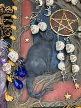 Load image into Gallery viewer, Misfits Skull Earrings, Galaxy Stardust, Witchy, Pastel Goth, Dia De Los Muertos Aretes, Day of the Dead