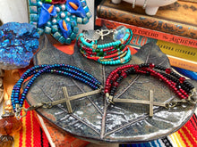 Load image into Gallery viewer, Horizontal Brass Cross Glass Beaded Bracelet, Crucifix Confirmation Communion Gift, Positivity Jewelry, Self Love Faith Jewelry, Christmas