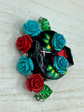 Load image into Gallery viewer, Day Of The Dead Skull Magnet, Dia De Los Muertos Calavera, Frida Khalo Inspired Skull Art