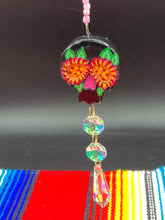 Load image into Gallery viewer, Nature Inspired Day of the Dead Mini Skull Suncatcher, Nature Inspired Skull Clay Art Home Decor