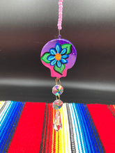 Load image into Gallery viewer, Nature Inspired Day of the Dead Mini Skull Suncatcher, Nature Inspired Skull Clay Art Home Decor