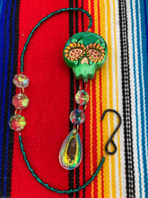 Load image into Gallery viewer, Nature Inspired Day of the Dead Mini Skull Suncatcher, Skull Clay Art Home Decor, Mini Calavera