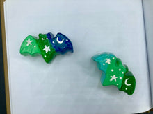 Load image into Gallery viewer, Starry Night Mini Bat Clay Art Magnet, Pastel Goth Art Work