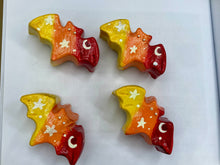 Load image into Gallery viewer, Starry Night Mini Bat Clay Art Magnet, Pastel Goth Art Work