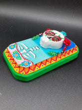 Load image into Gallery viewer, Day of the Dead Wall Art Decor, Frida Khalo Inspired Floral Skull Clay Art Home Decor
