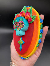 Load image into Gallery viewer, Day of the Dead Wall Art Decor, Frida Kahlo Inspired Clay Art Home Decor, La Muerte Calavera